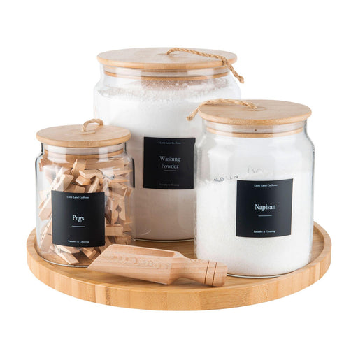 Laundry Organisation Pack. Laundry Storage jars for laundry powders. Organised your laundry today with Little Label Co
