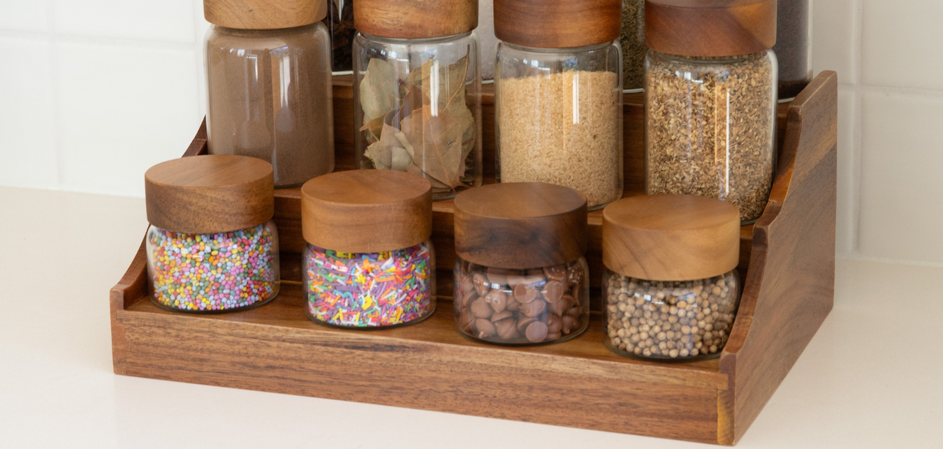 Acacia Kitchen Storage Jars