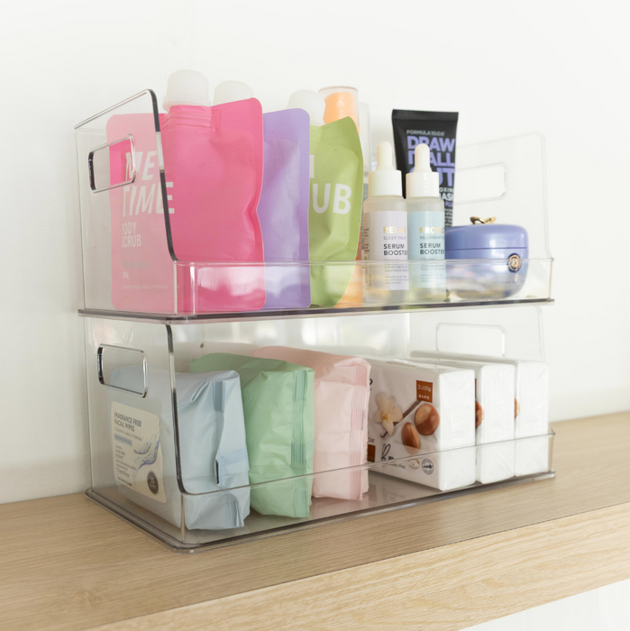 Clear Stackable Organiser Large (Pack of 2)