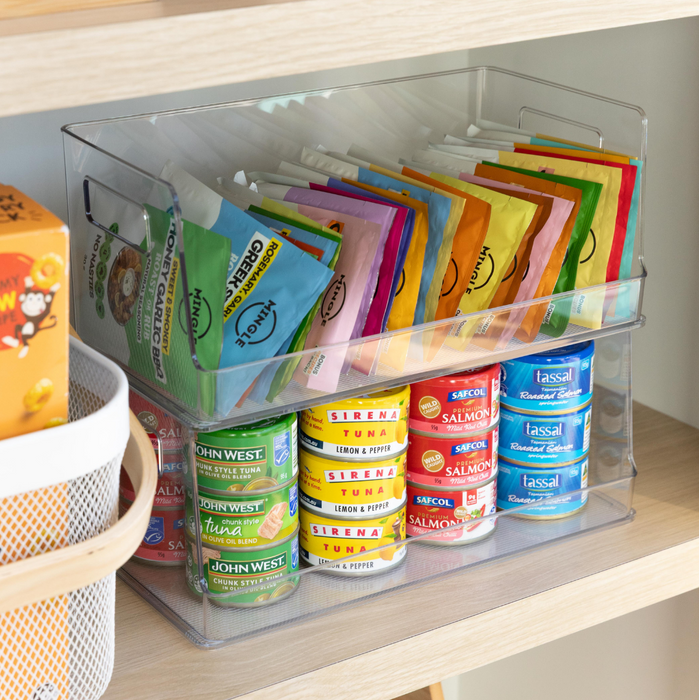 Clear Stackable Organiser Large (Pack of 2)