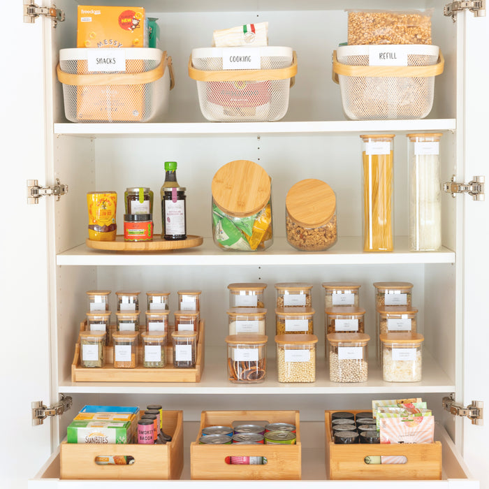 Essential Square Bamboo Pantry Pack - Little Label Co Australia - The Home of Organisation For Kitchen, Bathroom, Laundry & More