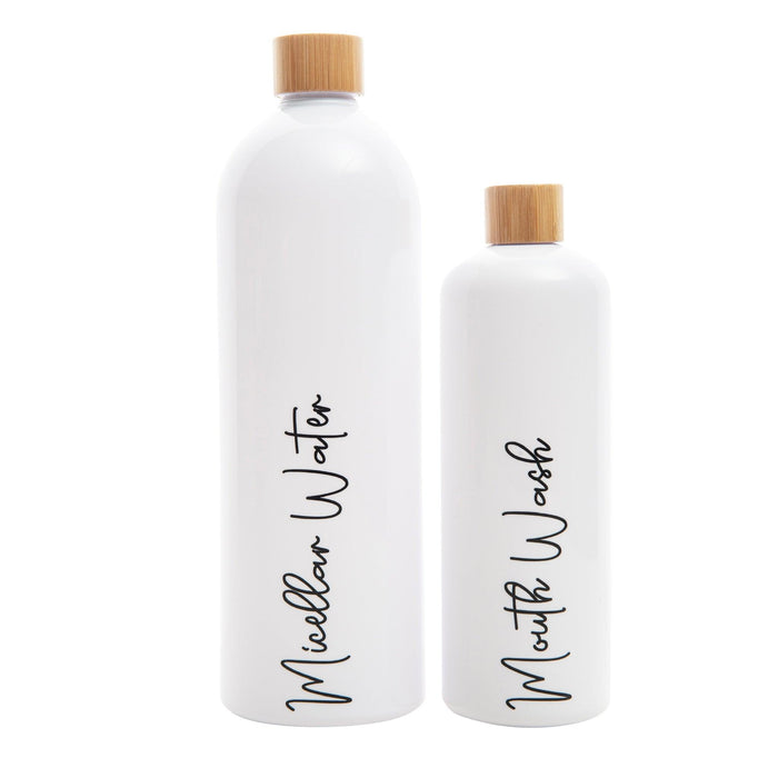 1L Screw Top Bottle (White) - Little Label Co - Bathroom Accessories - 20%, Bathroom & Cleaning, Bathroom Organisation, Kitchen Organisation, Laundry Organisation, Refillable Bottles
