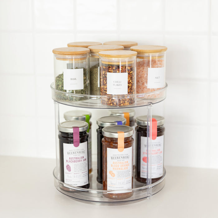 2-Tier Lazy Susan 23.5cm - Little Label Co - Pantry storage and herb and spice organisation. Level up your kitchen today.