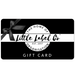 Gift card with 'Little Label Co' branding featuring a black bow on a white background.