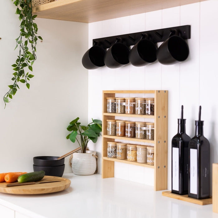 Bamboo Standing 4-Tier Shelf - Little Label Co The Home of Organisation For Kitchen, Bathroom, Laundry & More