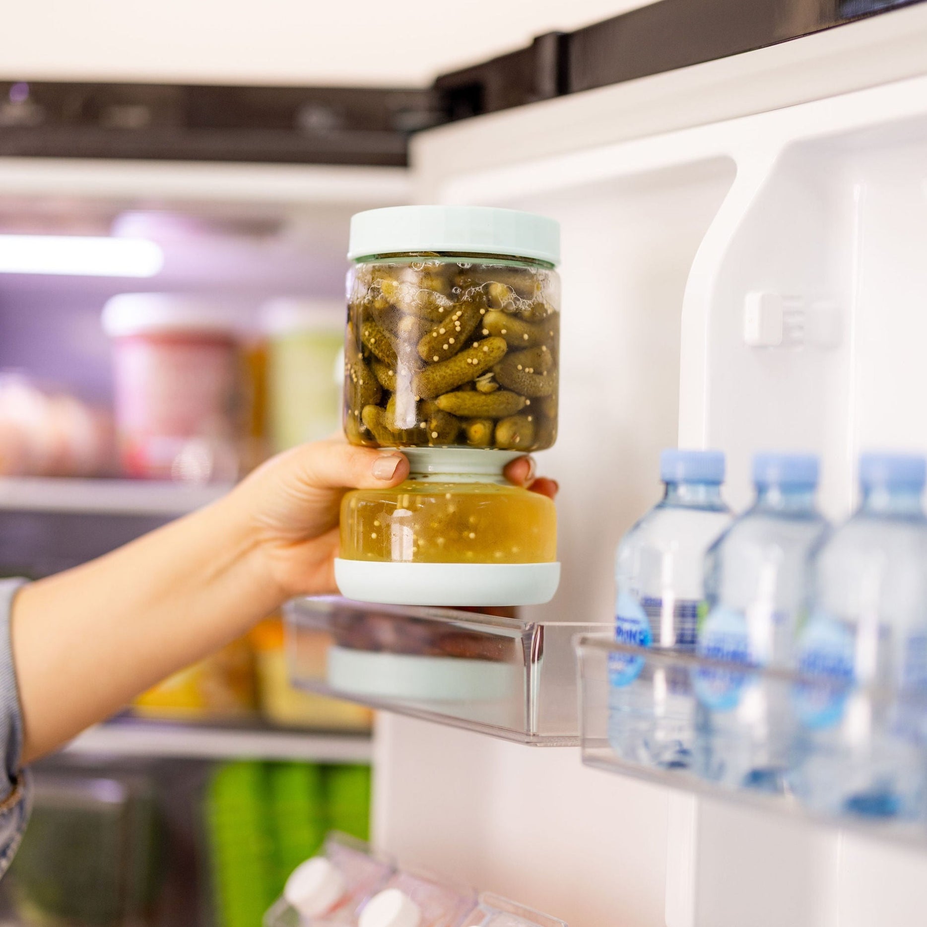 Glass Pickle Jar Kitchen Organisation Fridge Storage Containers