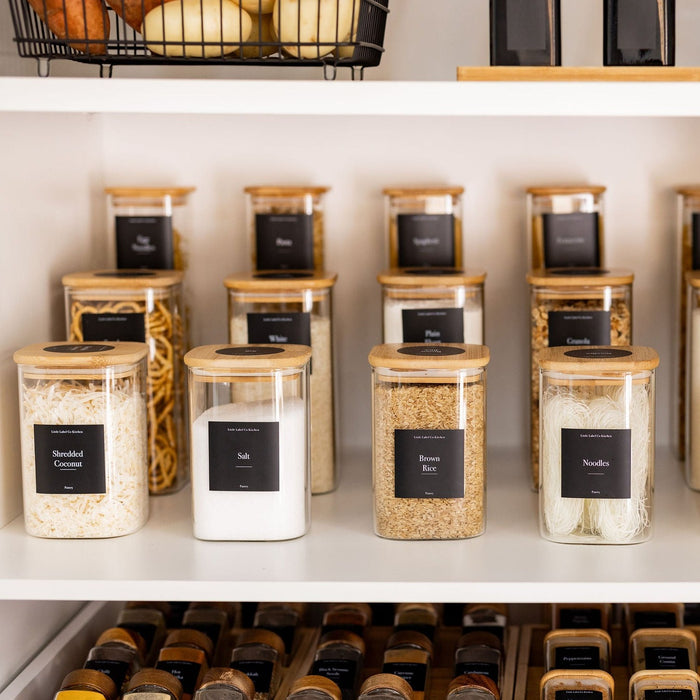 Square Bamboo Glass Pantry Pack