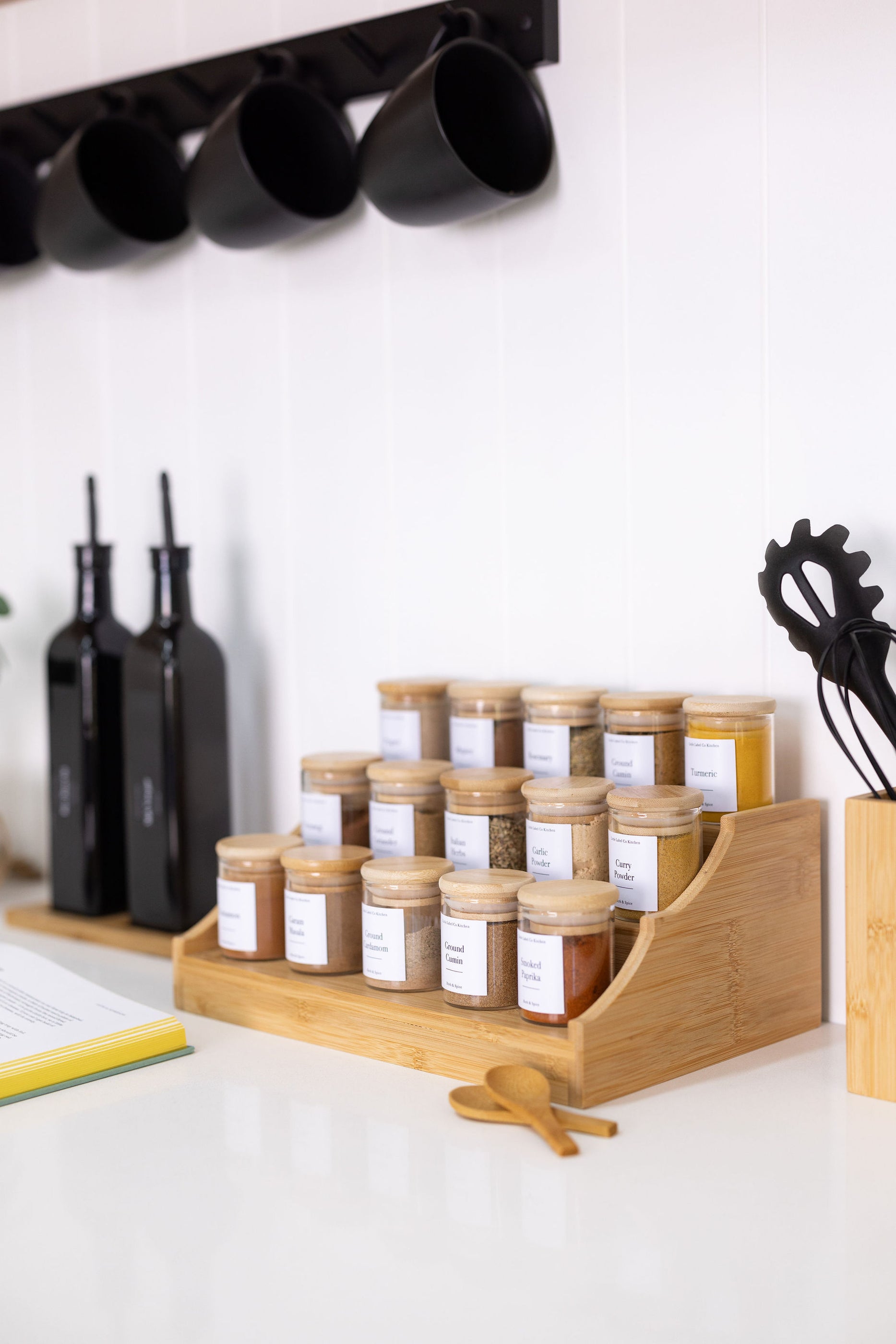 Herb and Spice Mini Wooden Spoon for Spice Jars Little Label Co