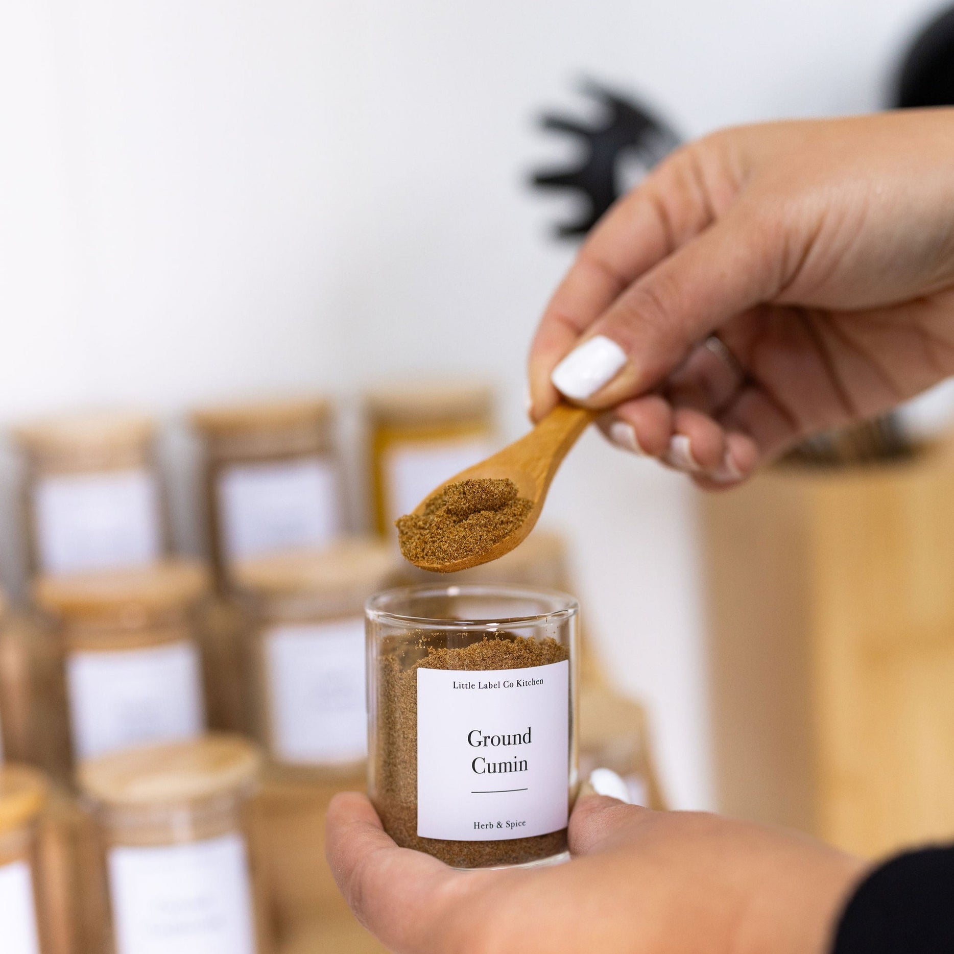 Herb and Spice Mini Wooden Spoon for Spice Jars Little Label Co