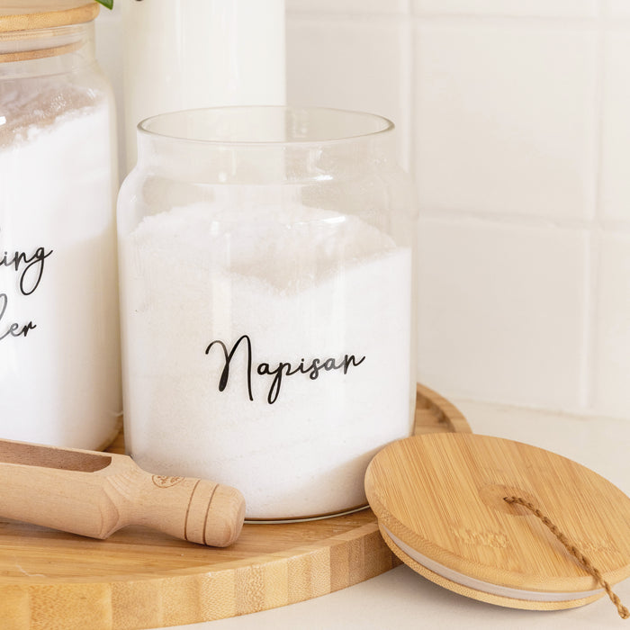 Glass Jar with Bamboo and Twine Lid - 2L
