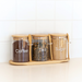 Bamboo Glass Trio Set Round - 500ml - Little Label Co Australia - The Home of Organisation For Kitchen, Bathroom, Laundry & More