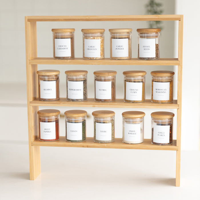 Bamboo Standing 4-Tier Shelf - Little Label Co The Home of Organisation For Kitchen, Bathroom, Laundry & More