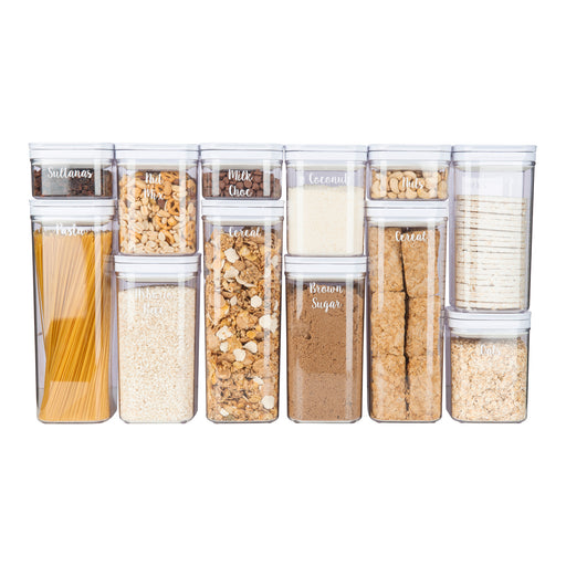 Small Pantry pack with flip canisters for food storage and pantry organisation. This pack includes Oil Bottles and bamboo storage tubs