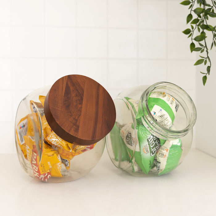 Glass Snack Jar with Acacia Lid - 4L