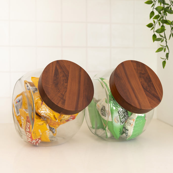 Glass Snack Jar with Acacia Lid - 4L