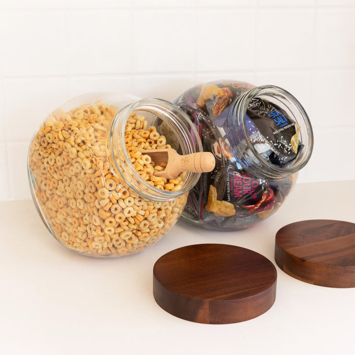 Glass Snack Jar with Acacia Lid - 4L