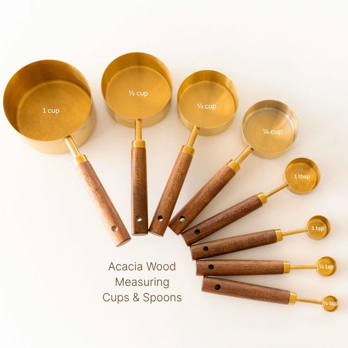 8 Piece Acacia Wood Measuring Set