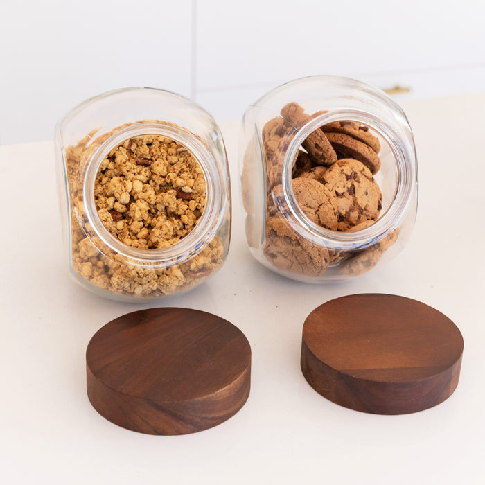 Glass Snack Jar with Acacia Lid - 2L