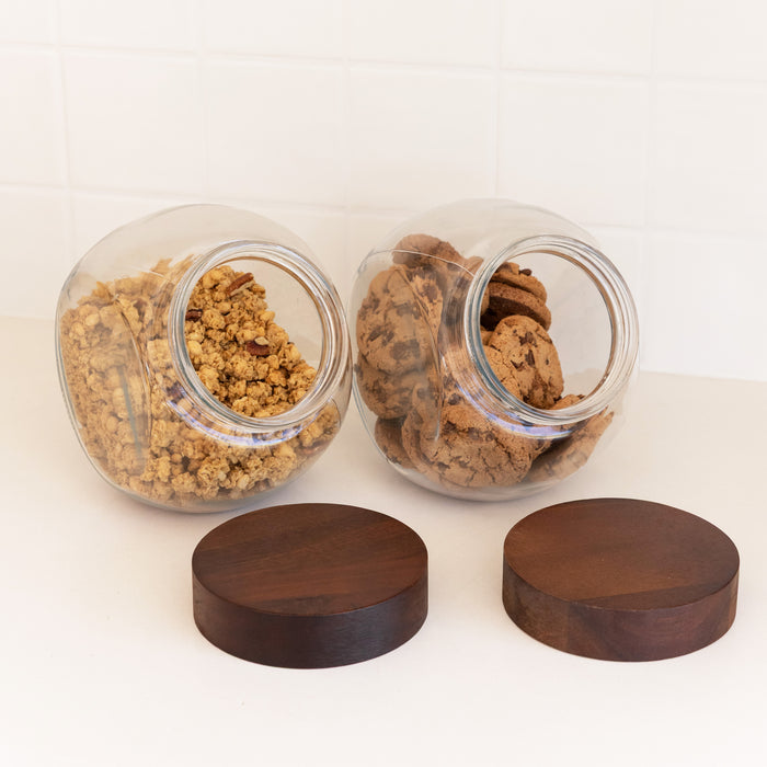 Glass Snack Jar with Acacia Lid - 2L