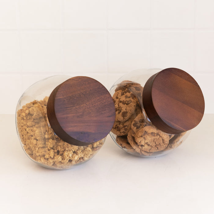 Glass Snack Jar with Acacia Lid - 2L