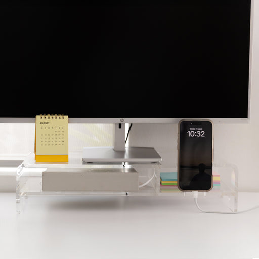 Acrylic Monitor Stand - Little Label Co The Home of Organisation For Kitchen, Bathroom, Laundry & More