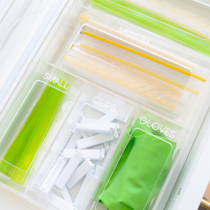 Acrylic Sandwich Bag Organiser - Little Label Co The Home of Organisation For Kitchen, Bathroom, Laundry & More