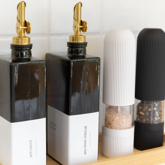 Bamboo Countertop Seasoning Station (Green Book Bottles)