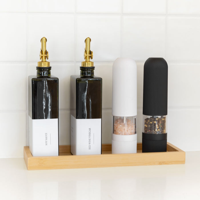 Bamboo Countertop Seasoning Station (Green Book Bottles)