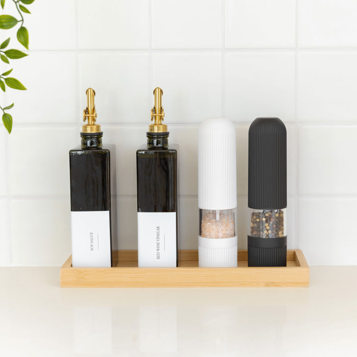 Bamboo Countertop Seasoning Station (Green Book Bottles)