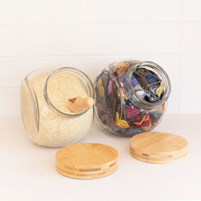 Glass Snack Jar with Bamboo Lid - 4L