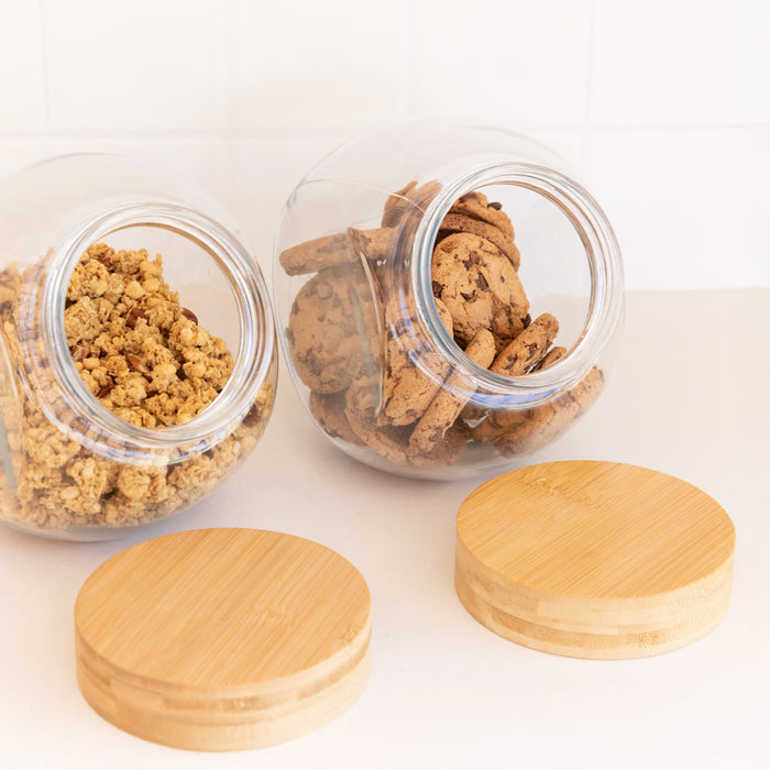 Glass Snack Jar with Bamboo Lid - 2L