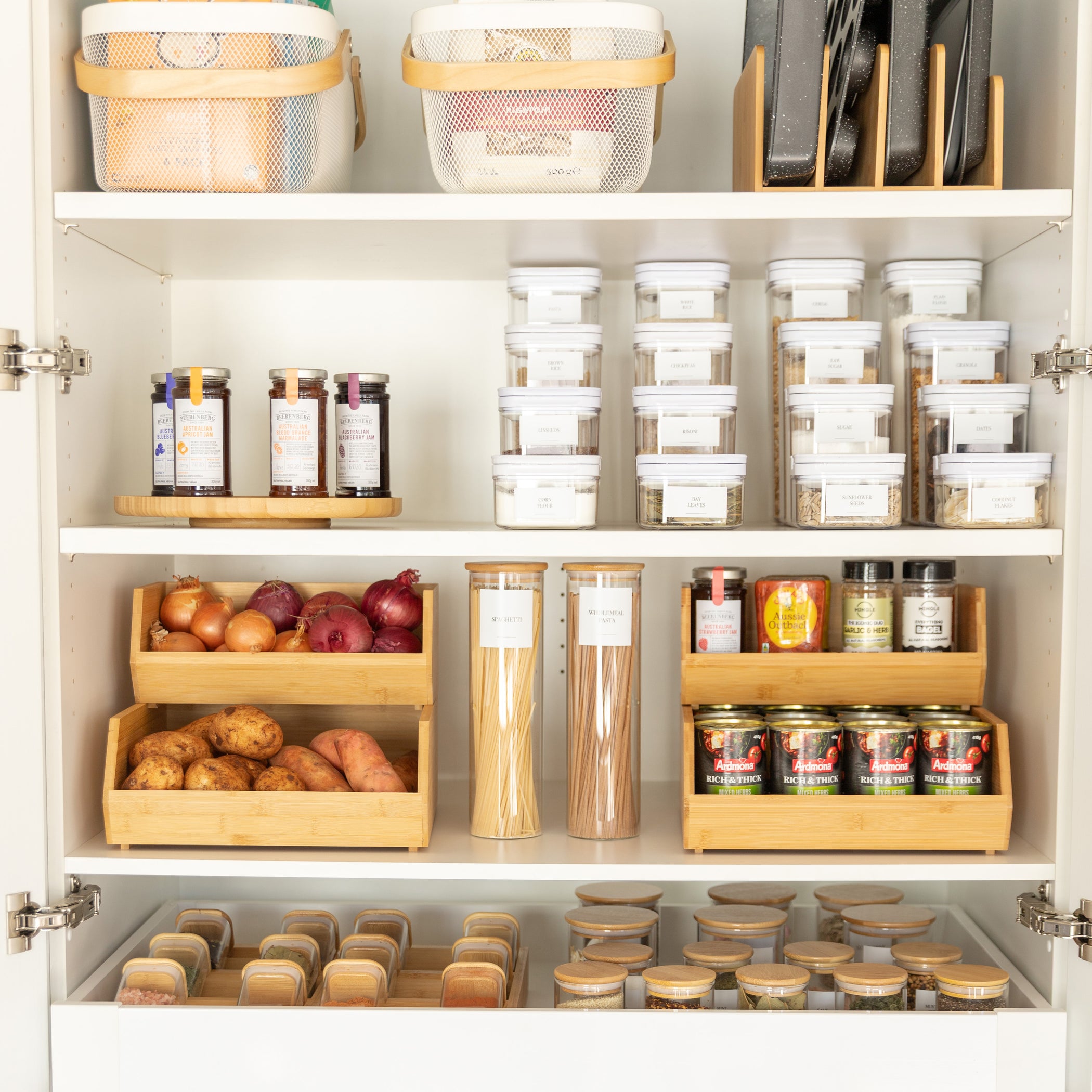 Stackable Bamboo Stackable Bamboo Organiser Pantry Pack - Home and Kitchen Organisation