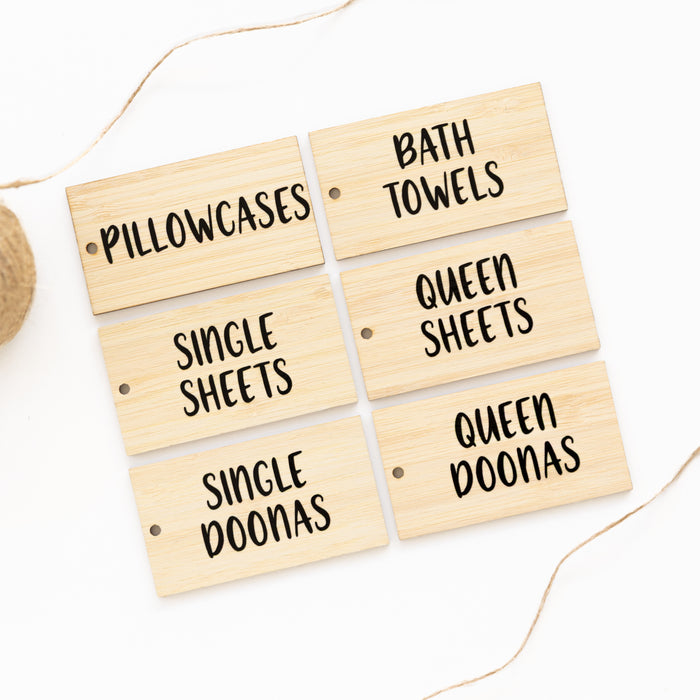 Swing Acrylic and Bamboo Tags (with custom labels) - Little Label Co The Home of Organisation For Kitchen, Bathroom, Laundry & More