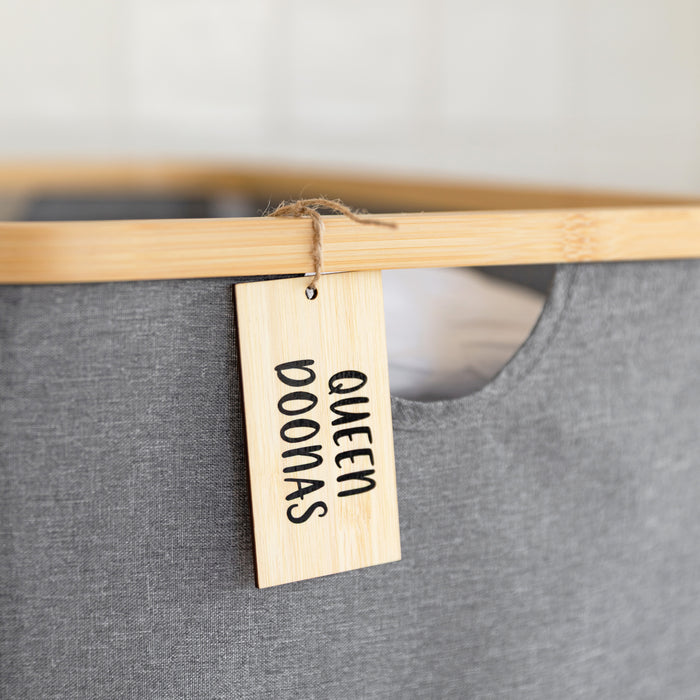 Swing Acrylic and Bamboo Tags (with custom labels) - Little Label Co The Home of Organisation For Kitchen, Bathroom, Laundry & More