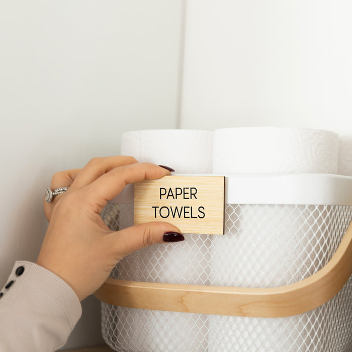 Acrylic/Bamboo Tags (with custom labels) - Little Label Co The Home of Organisation For Kitchen, Bathroom, Laundry & More