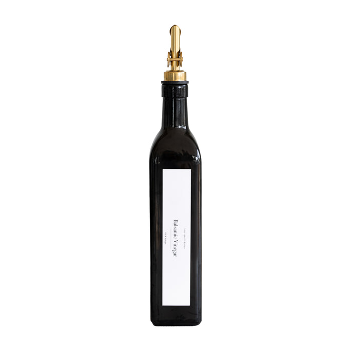 Black Oil & Vinegar Bottle with Gold Pourer - 500ml - Little Label Co The Home of Organisation For Kitchen, Bathroom, Laundry & More