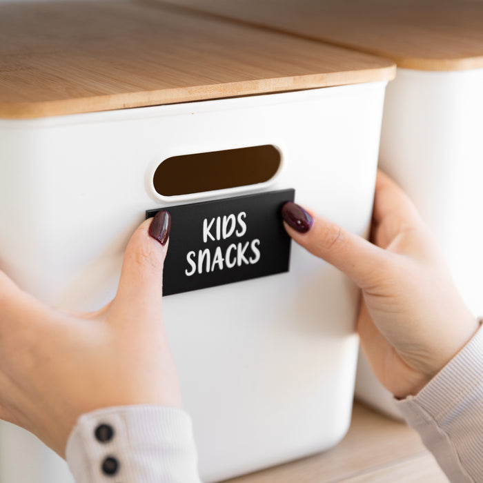 Acrylic/Bamboo Tags (with custom labels) - Little Label Co The Home of Organisation For Kitchen, Bathroom, Laundry & More