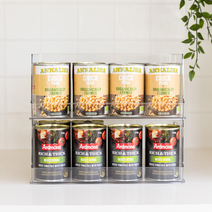 Clear Stackable Organiser Large - Little Label Co The Home of Organisation For Kitchen, Bathroom, Laundry & More