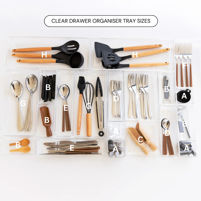 Clear Drawer Organiser Trays Set of 20