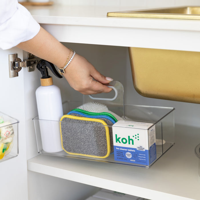 Clear Organiser Caddy - Little Label Co Australia - The Home of Organisation For Kitchen, Bathroom, Laundry & More