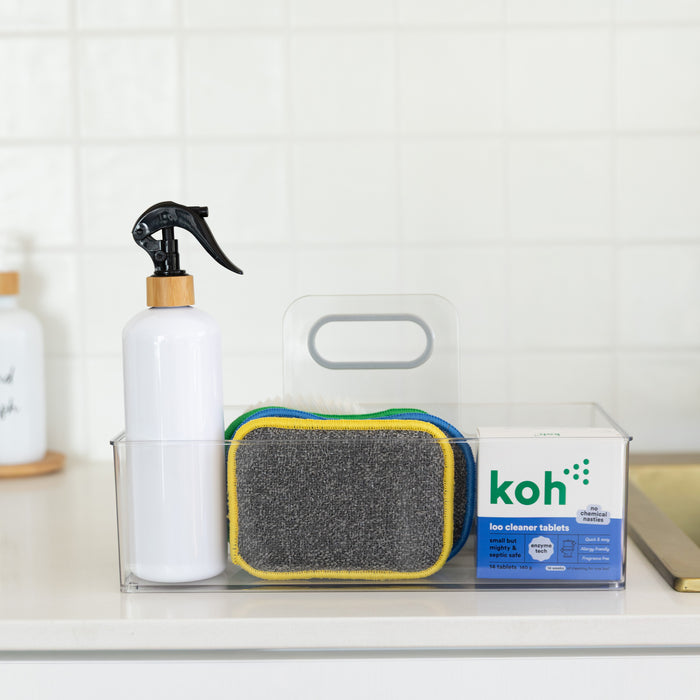 Clear Organiser Caddy - Little Label Co Australia - The Home of Organisation For Kitchen, Bathroom, Laundry & More