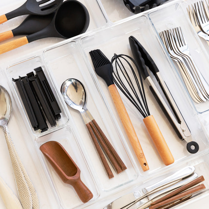 Clear Drawer Organiser Trays Set of 20 - Little Label Co Australia - The Home of Organisation For Kitchen, Bathroom, Laundry & More