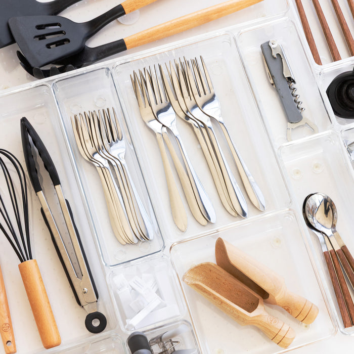 Clear Drawer Organiser Trays Set of 20 - Little Label Co Australia - The Home of Organisation For Kitchen, Bathroom, Laundry & More