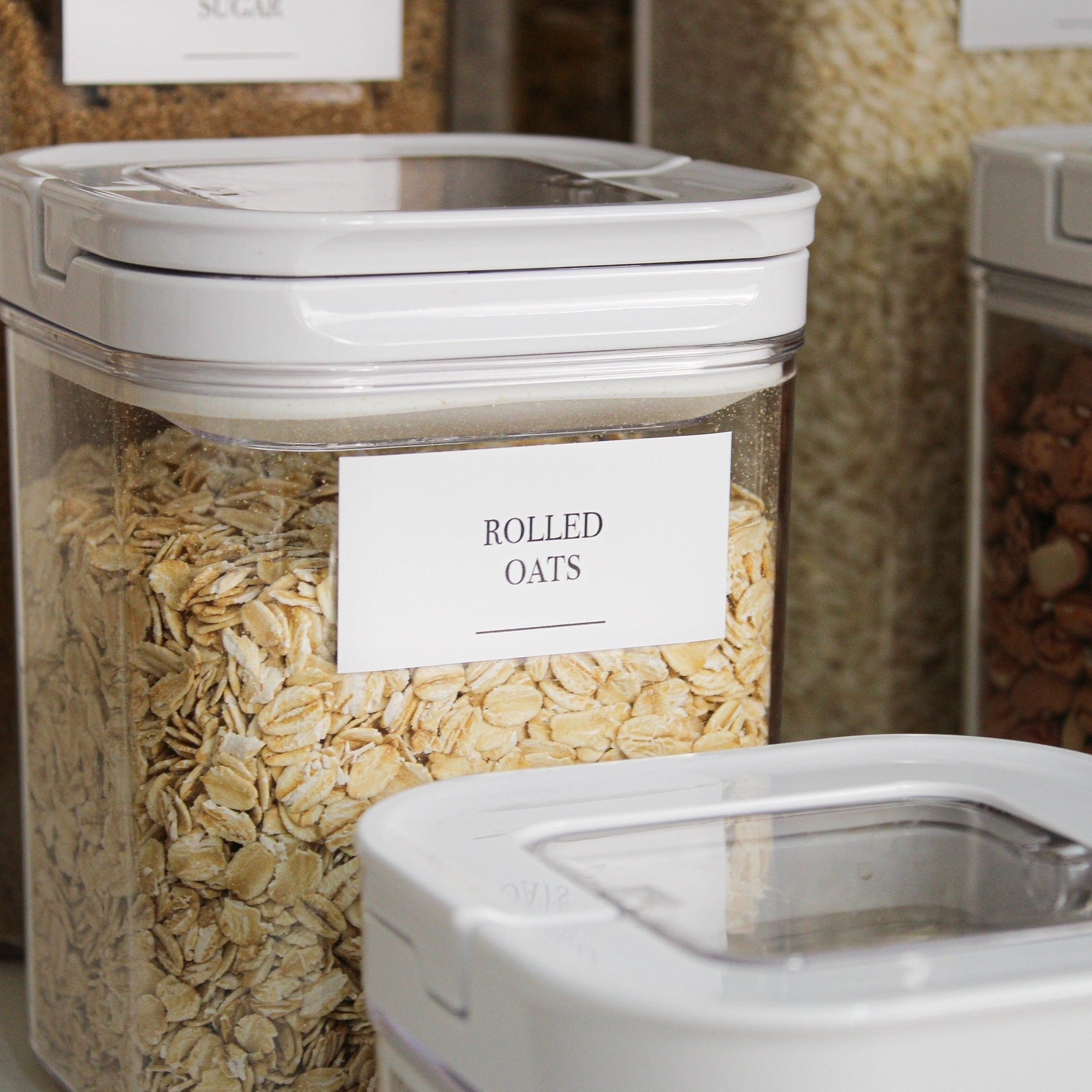 Label 114 Pantry Stickers (114 Labels) Black or White | Kitchen Stickers Packs