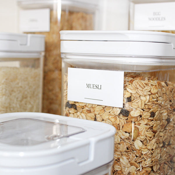 white lily canister labels Pantry Stickers (114 Labels) Black or White