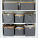 Dark Grey Linen Storage Basket - 8 Set - Little Label Co Australia - The Home of Organisation For Kitchen, Bathroom, Laundry & More