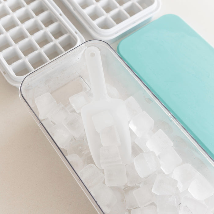 One push ice cube tray with storage box