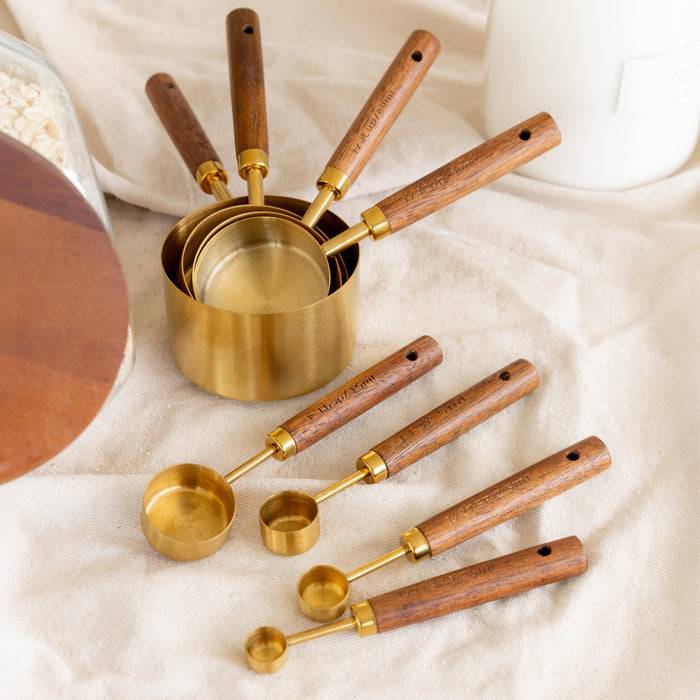 8 Piece Acacia Wood Measuring Set