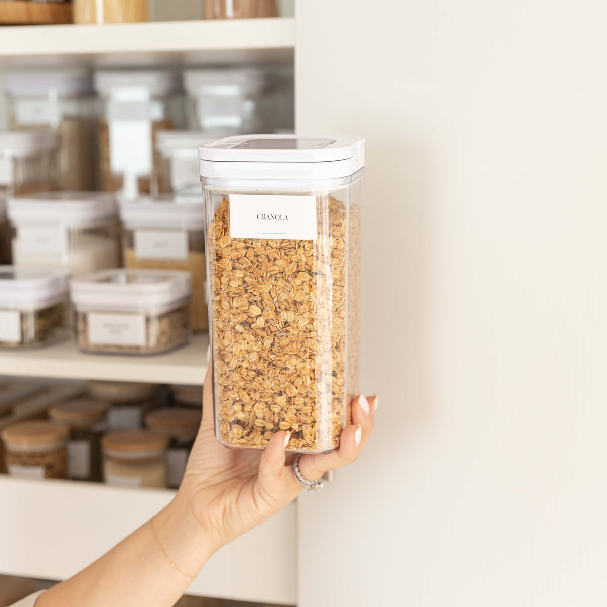 White Flip Air Tight Container - 1.7L - Kitchen Pantry Storage