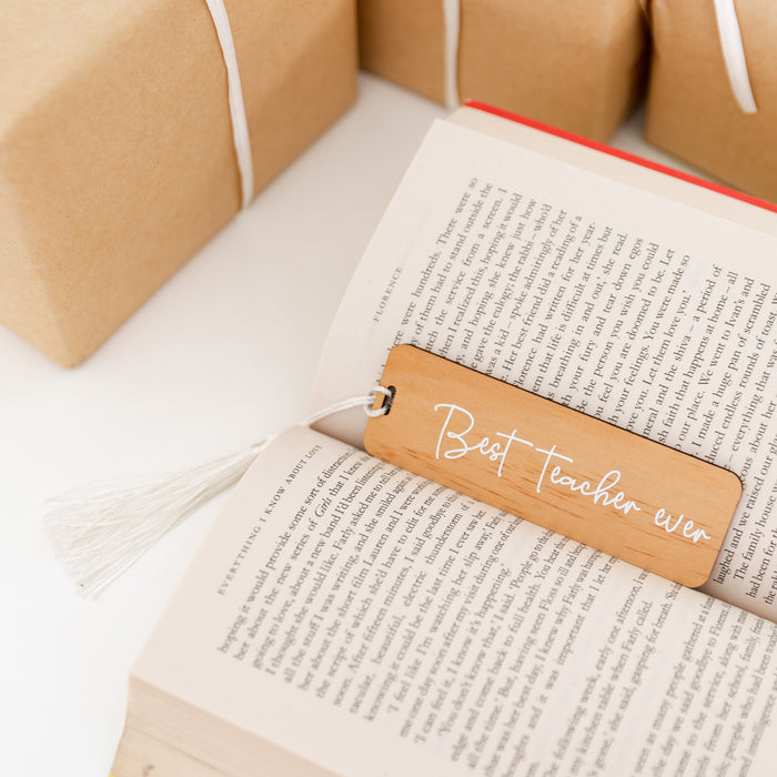 Personalised Acrylic/Bamboo Bookmark with tassel (includes label)